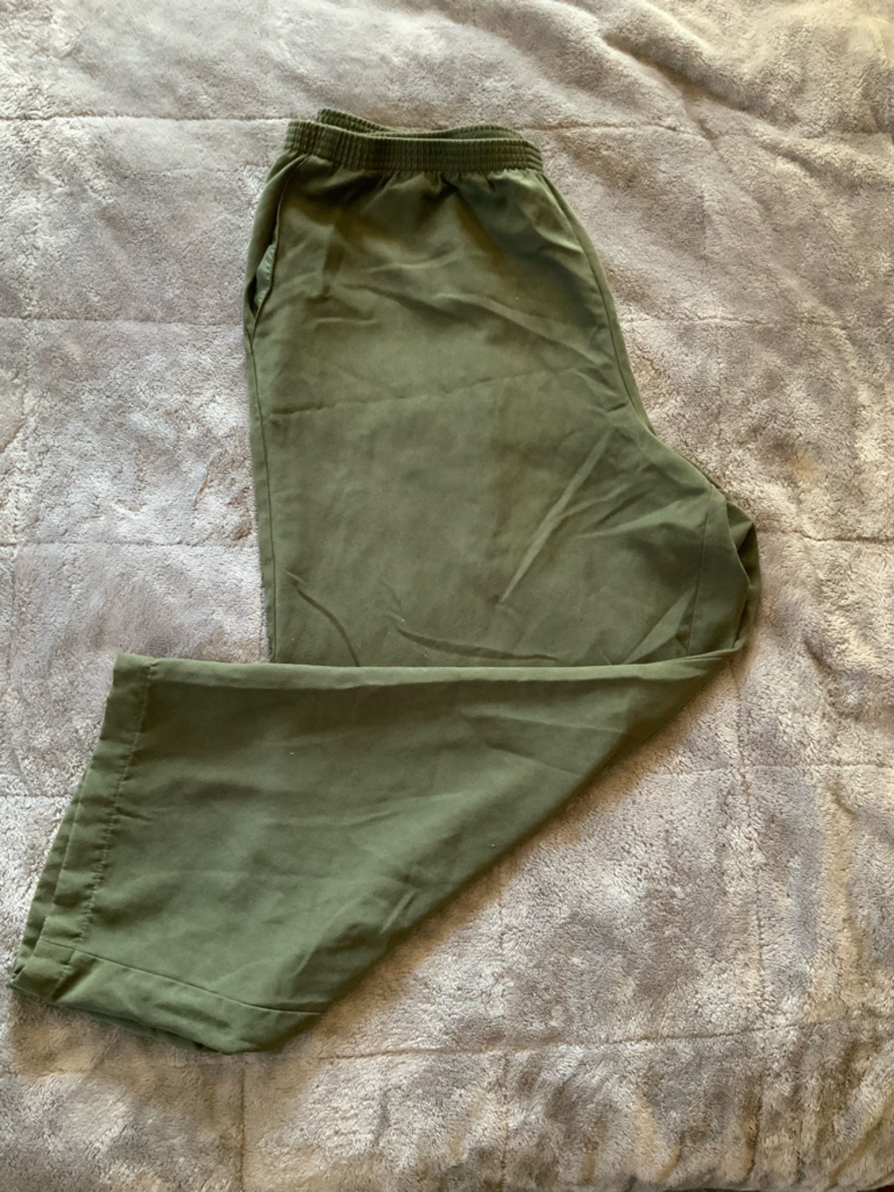 Alfred Dunner Olive Green Elastic Waist Pull-up Pants (1061)